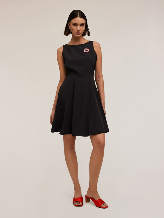 Crepe fabric mini dress