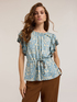 Ethnic print ruffle blouse image number 2