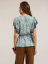 Ethnic print ruffle blouse image number 1