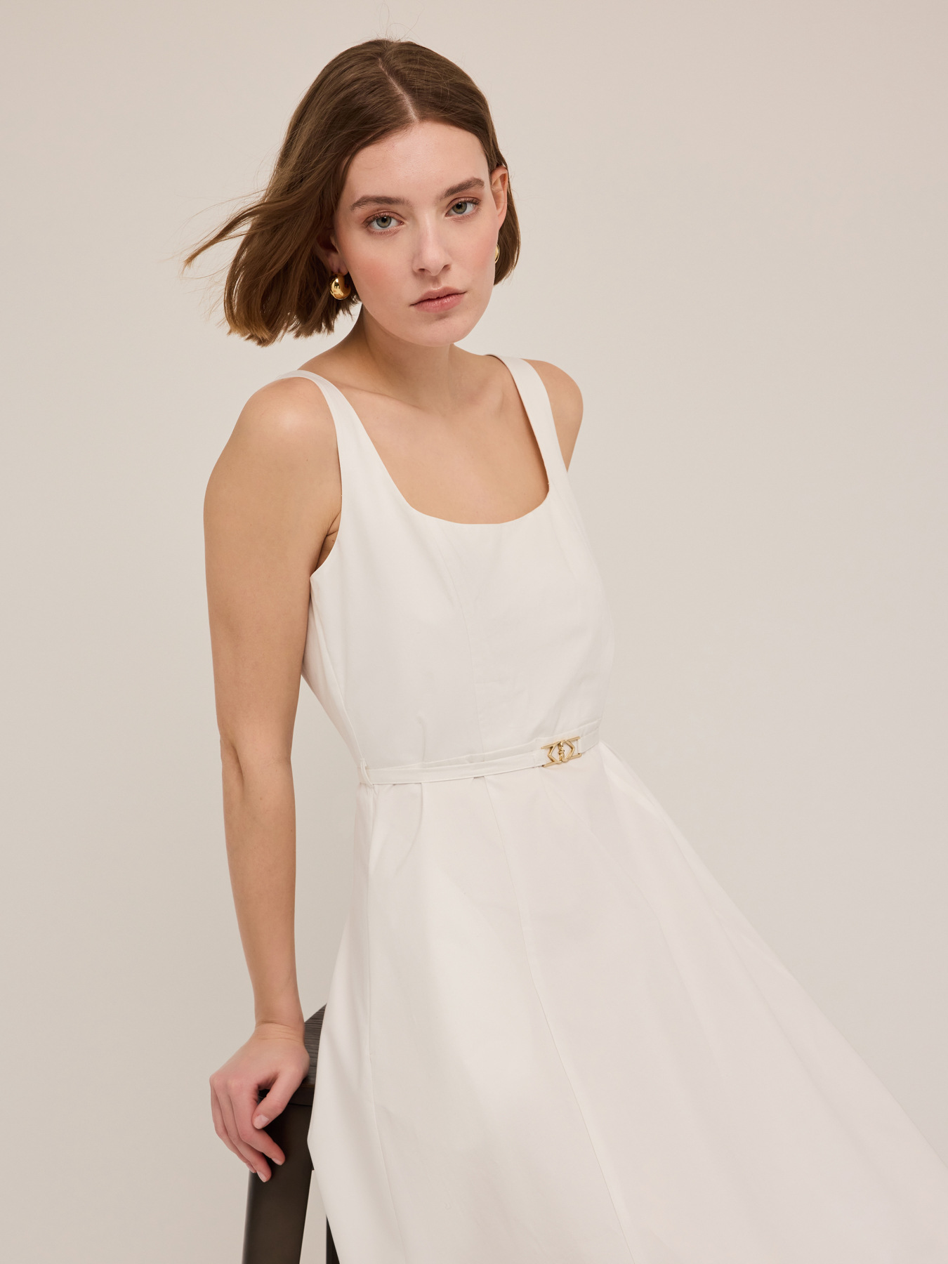 Vestido midi de popelina image number 2