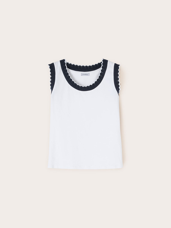 Top con bordi in maglia