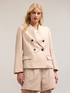 Blazer &agrave; double boutonnage en m&eacute;lange viscose et lin image number 2