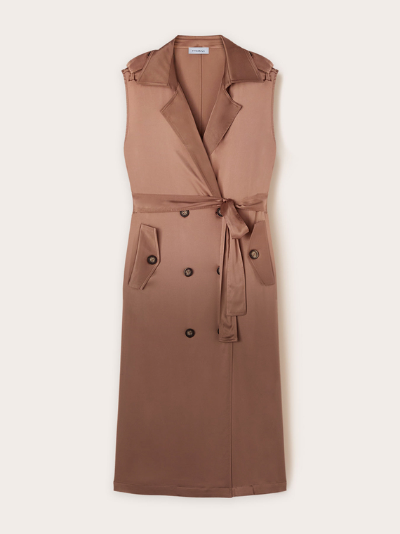 Vestito a doppiopetto in raso lucido