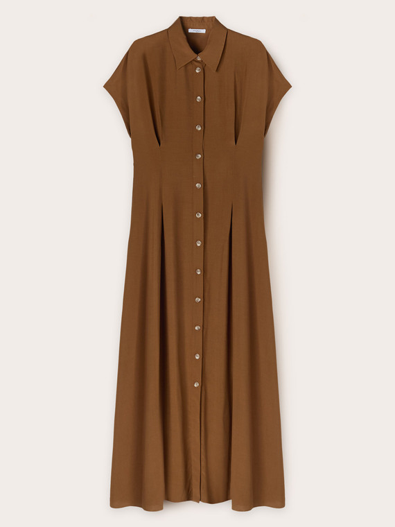 Langes Hemdblusenkleid aus Viskose