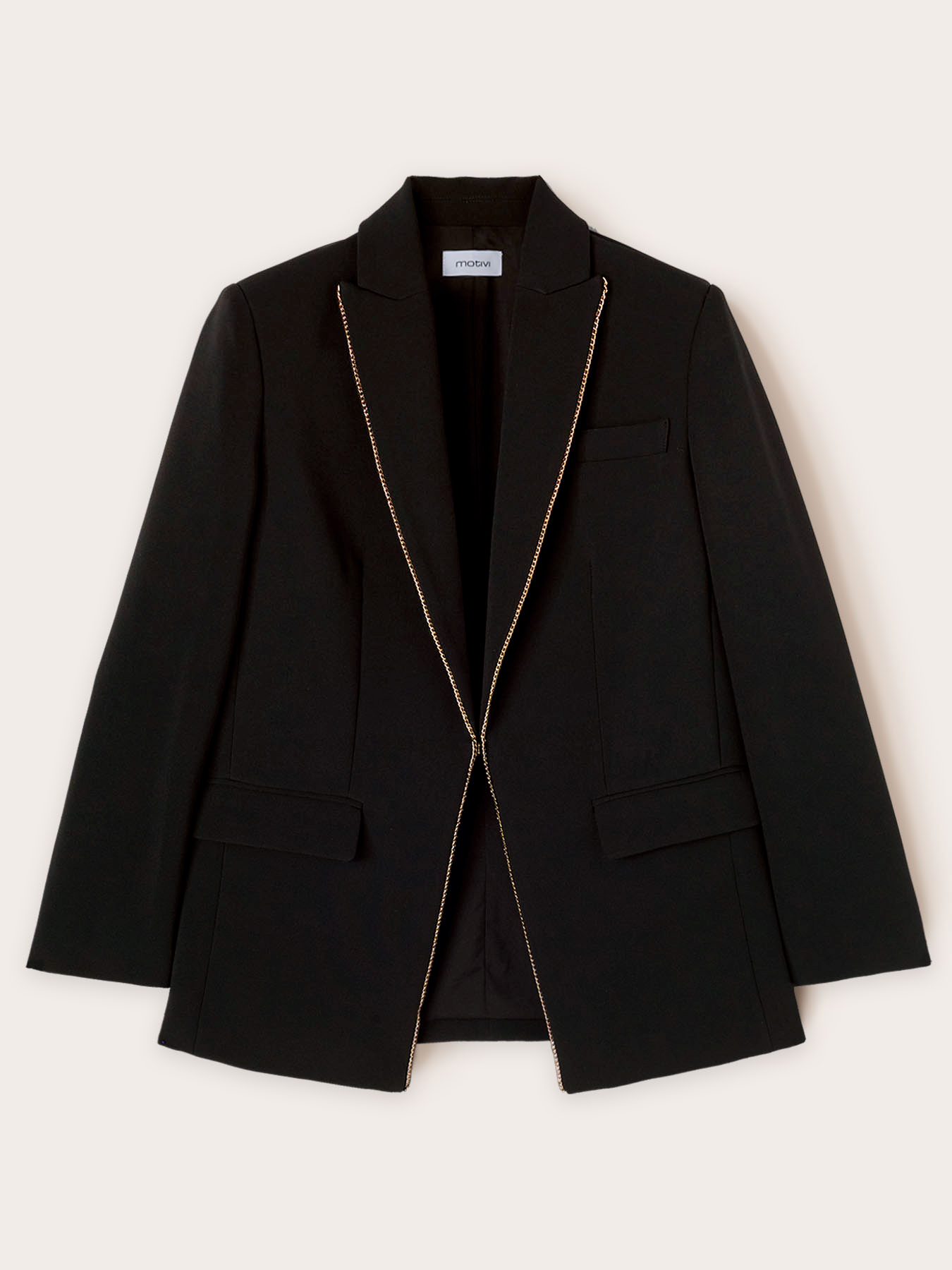 Jacke aus Kreppstoff mit Metallketten-Detail image number 4