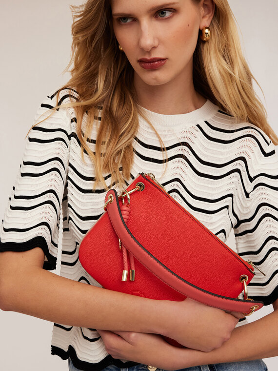 Borsa twins in tessuto spalmato