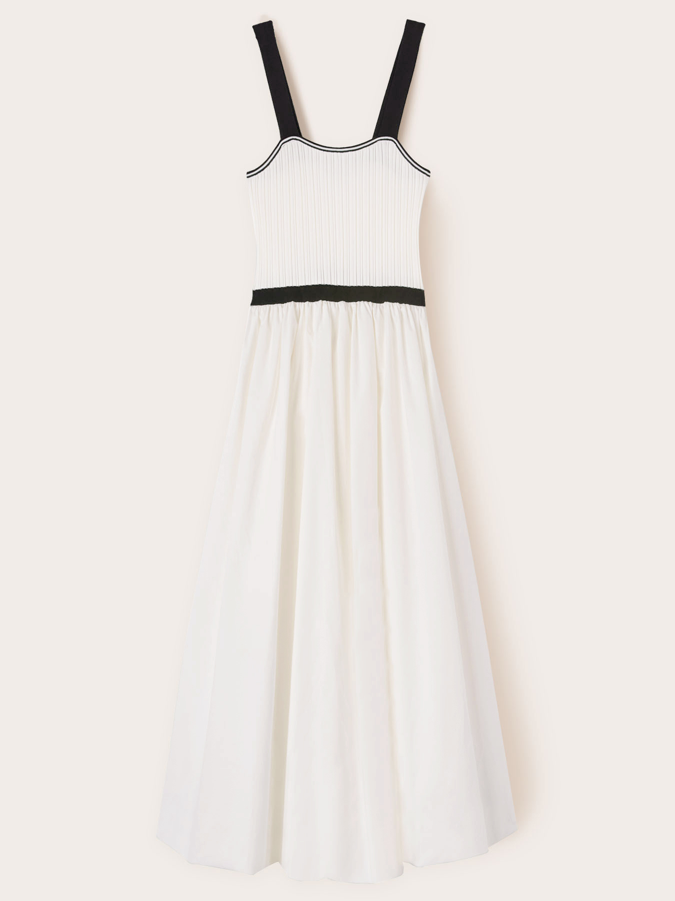 Vestido bimaterial con falda circular image number 4