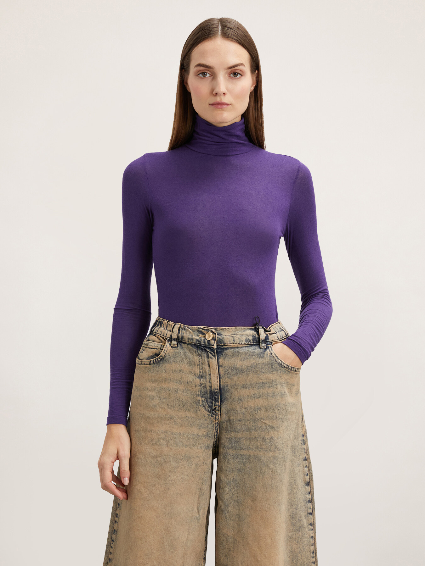 Pulover pe g&acirc;t din amestec de modal image number 0