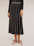 Falda a rayas de punto efecto plisado image number 3