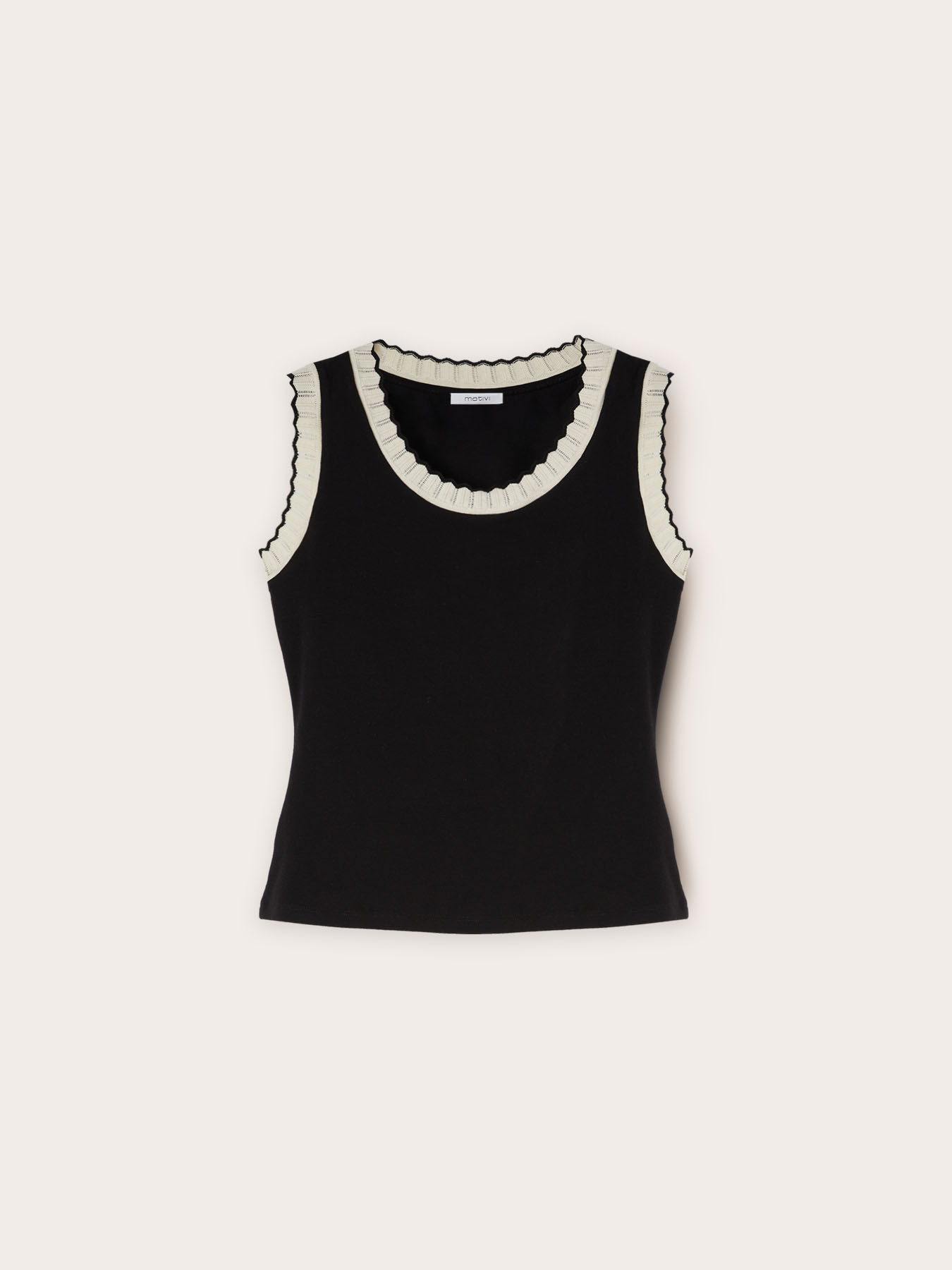 Top con bordes de tricot image number 4