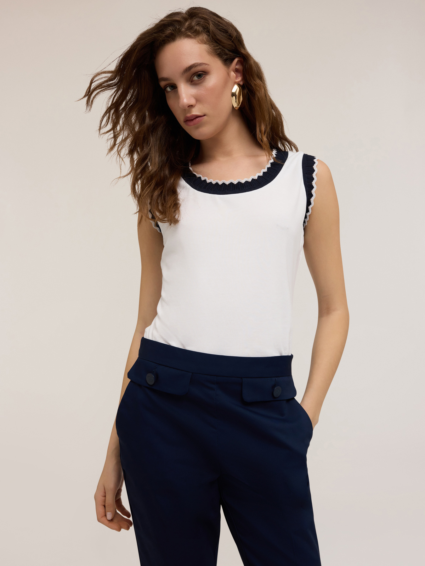 Top mit Strickb&uuml;ndchen image number 2