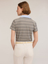 Striped t-shirt with stone-embroidered collar image number 1