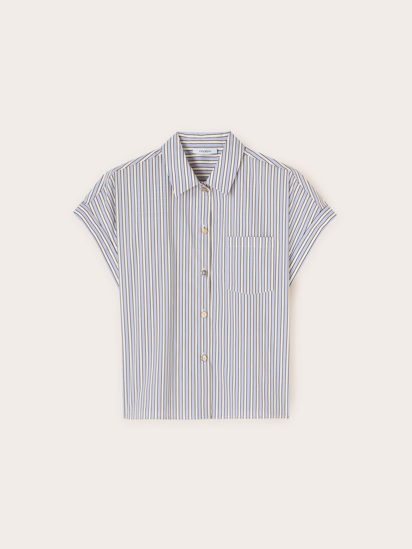 Camicia kimono in cotone a righe image number 4