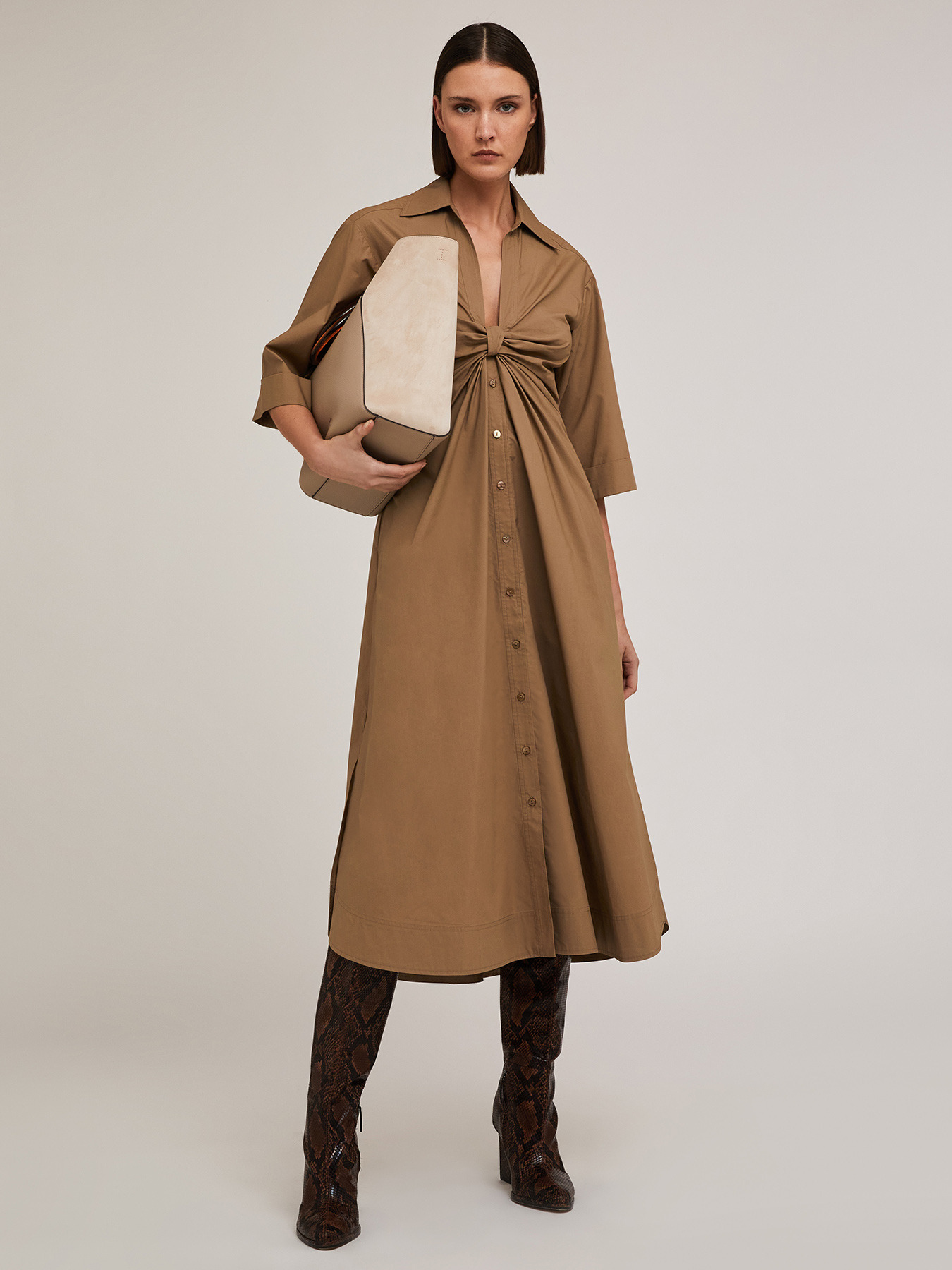 Chemisier dress with knot image number 0