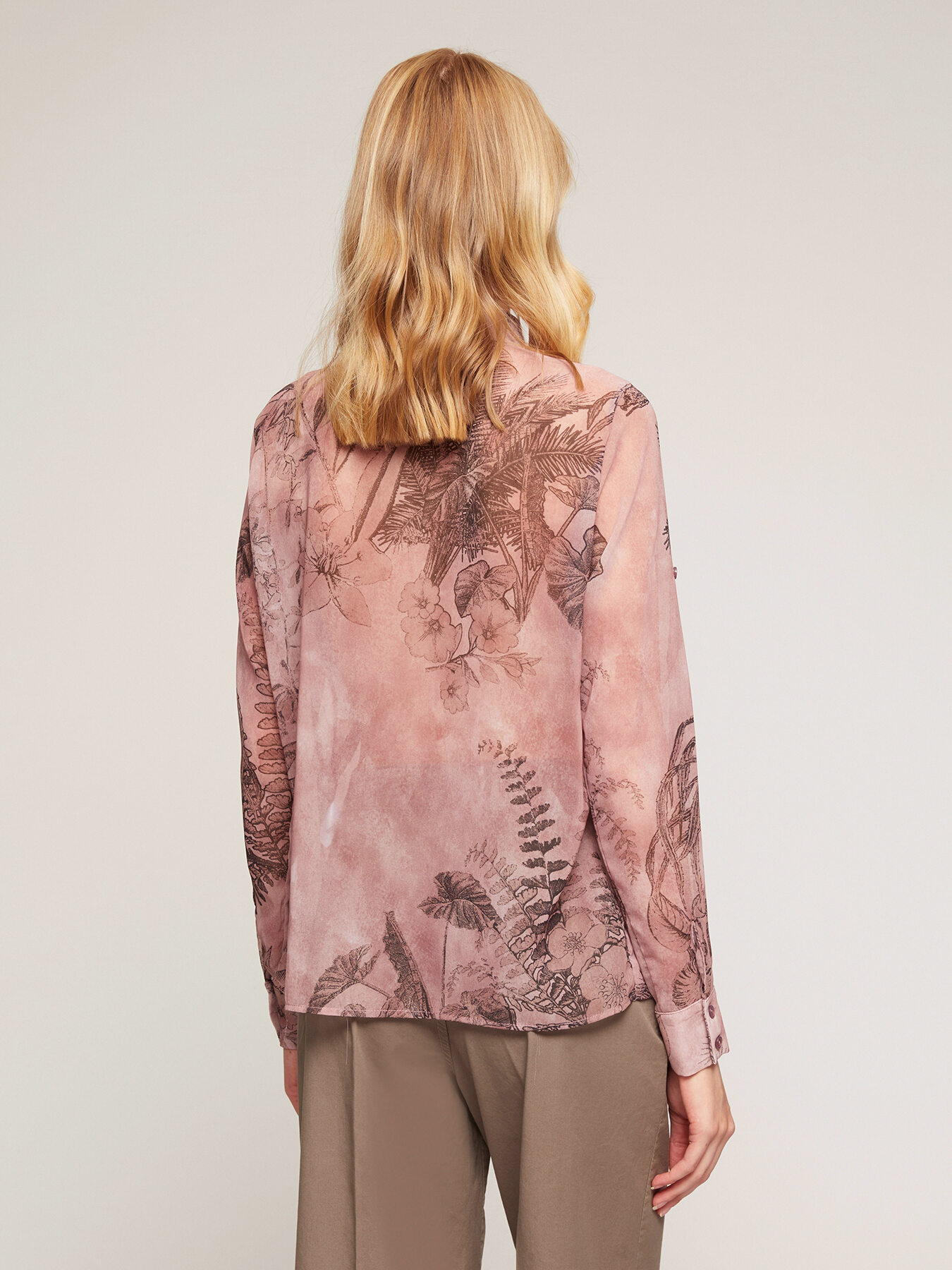 Chemise fantaisie en georgette fantaisie feuillage image number 1