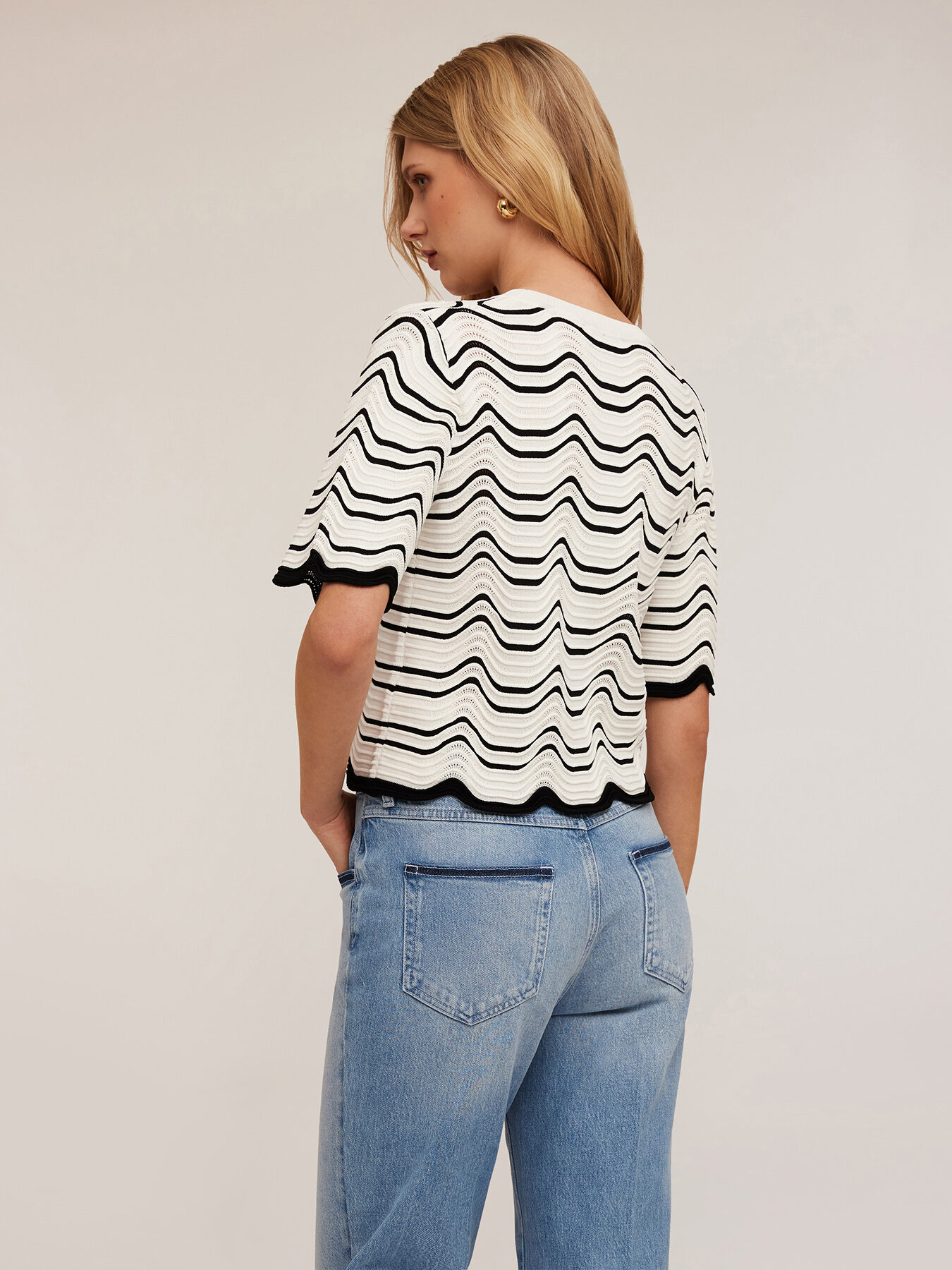 Maglia a righe punto mosso image number 1