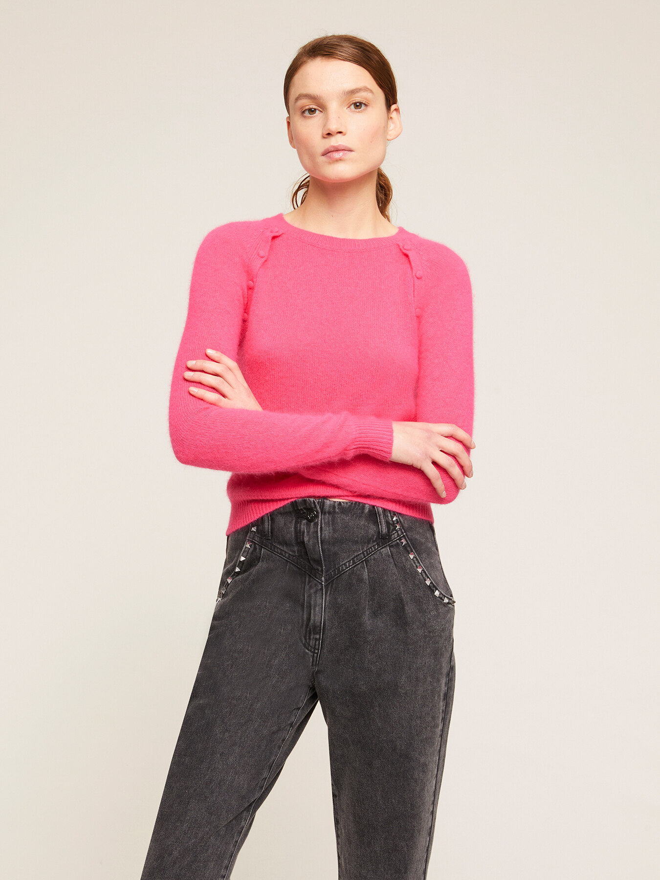 Pullover mit rundem Ausschnitt aus Angoragemisch image number 0