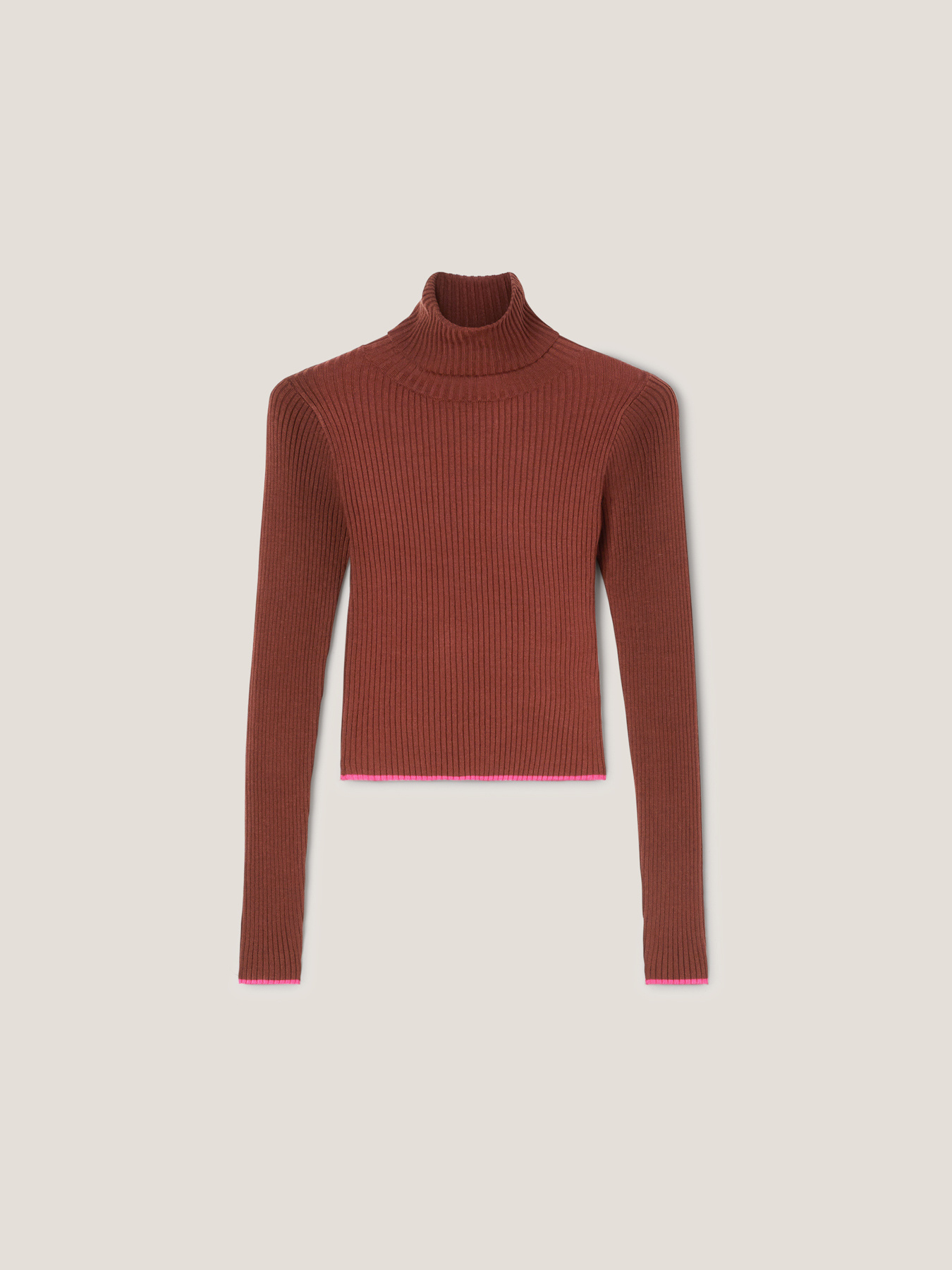 Pull col roul&eacute; c&ocirc;tel&eacute; &agrave; rayures image number 4