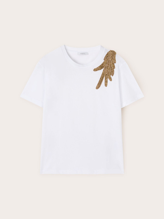 T-shirt con patch ricamato