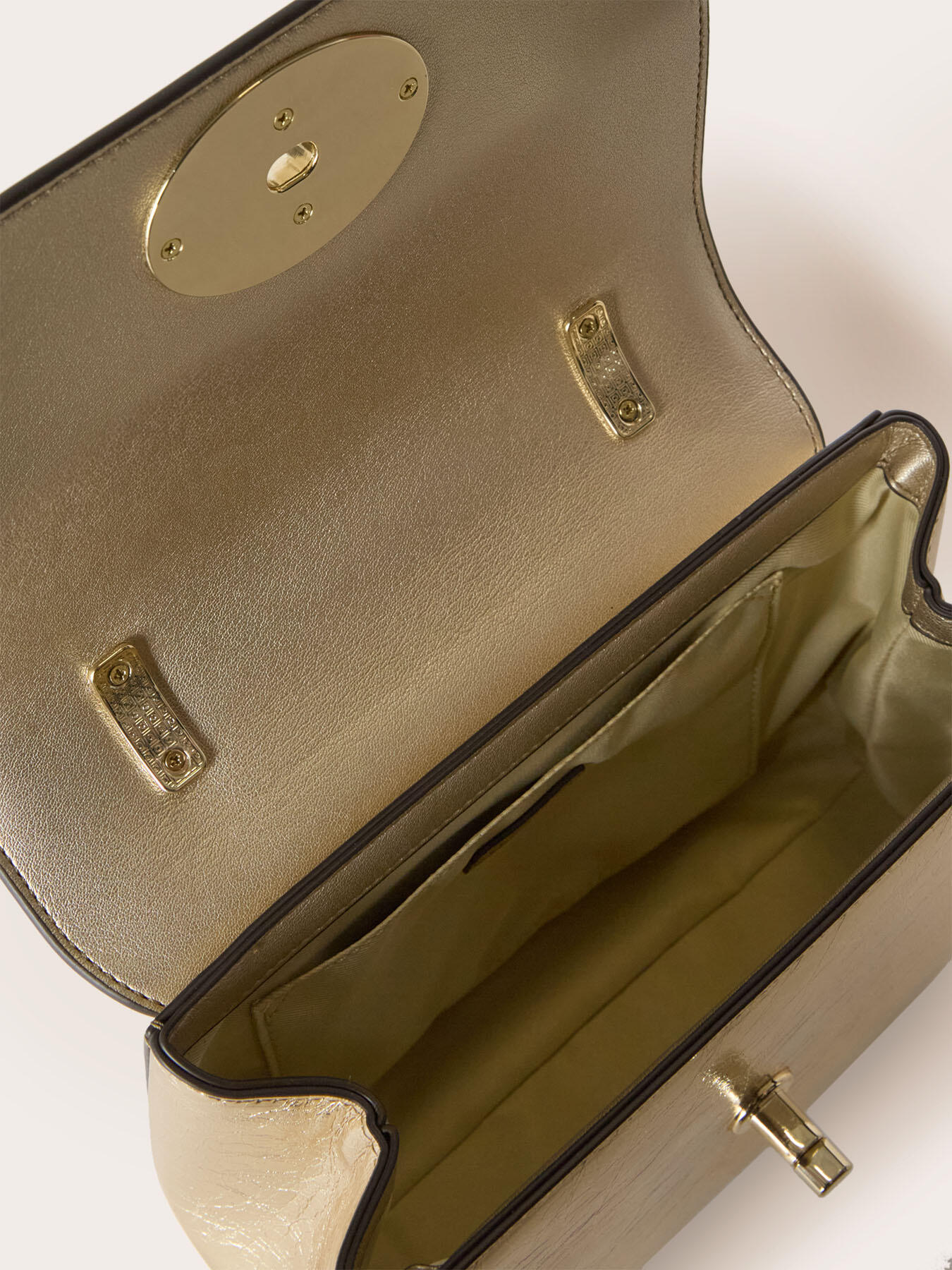 Small bag in tessuto laminato oro image number 4