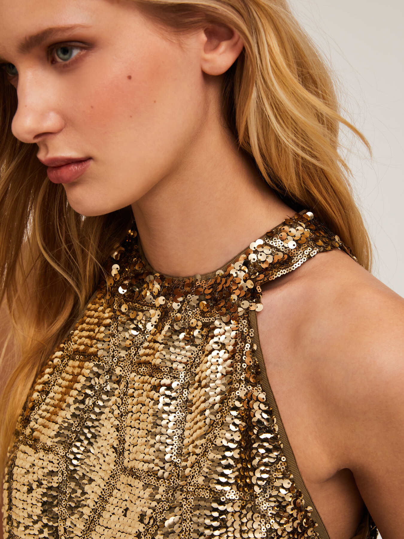 Full sequin halterneck top image number 3