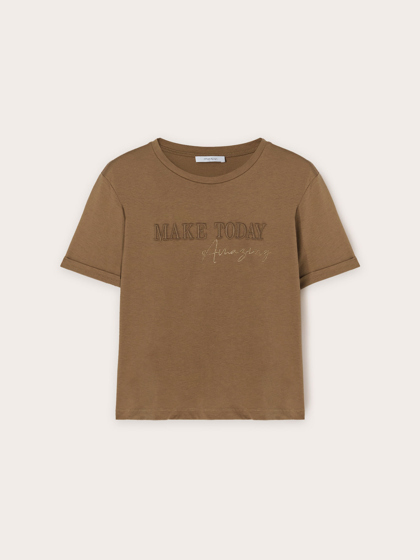 T-shirt boxy con scritta ricamata image number 4