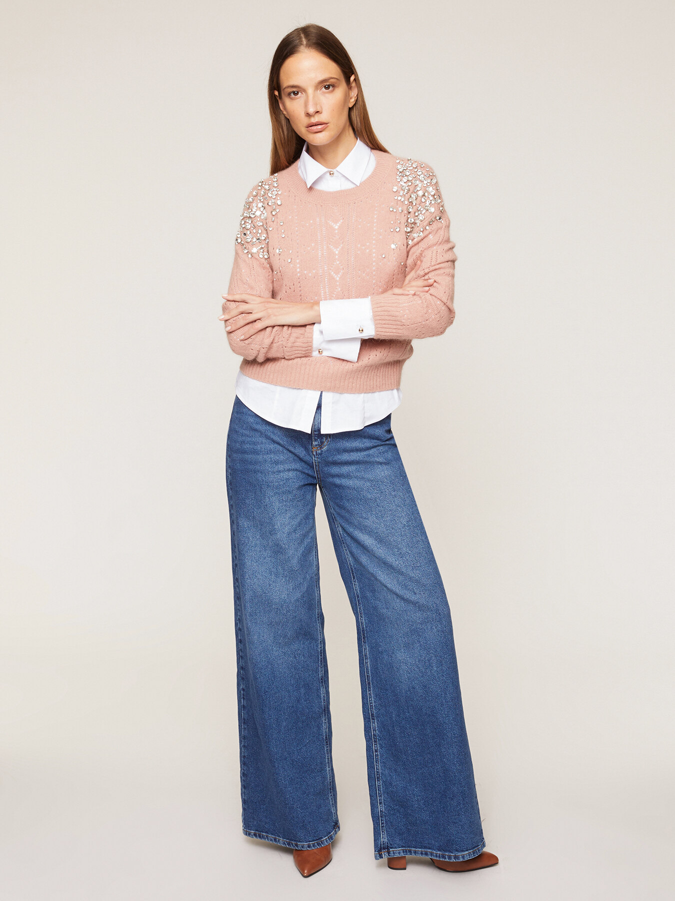 Angorapullover mit Steinen image number 3