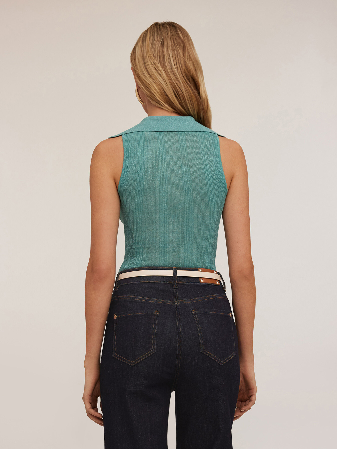 Top avec col en jersey lurex image number 1