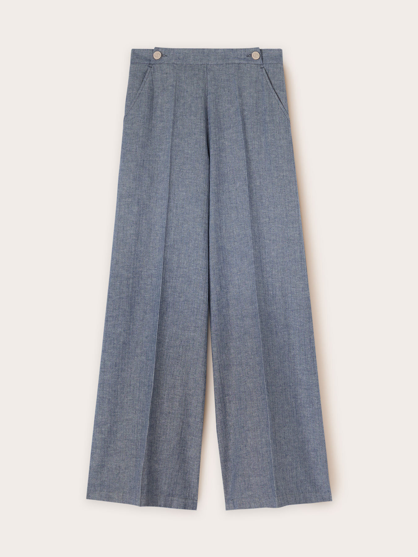 Pantaloni wide effetto denim image number 4