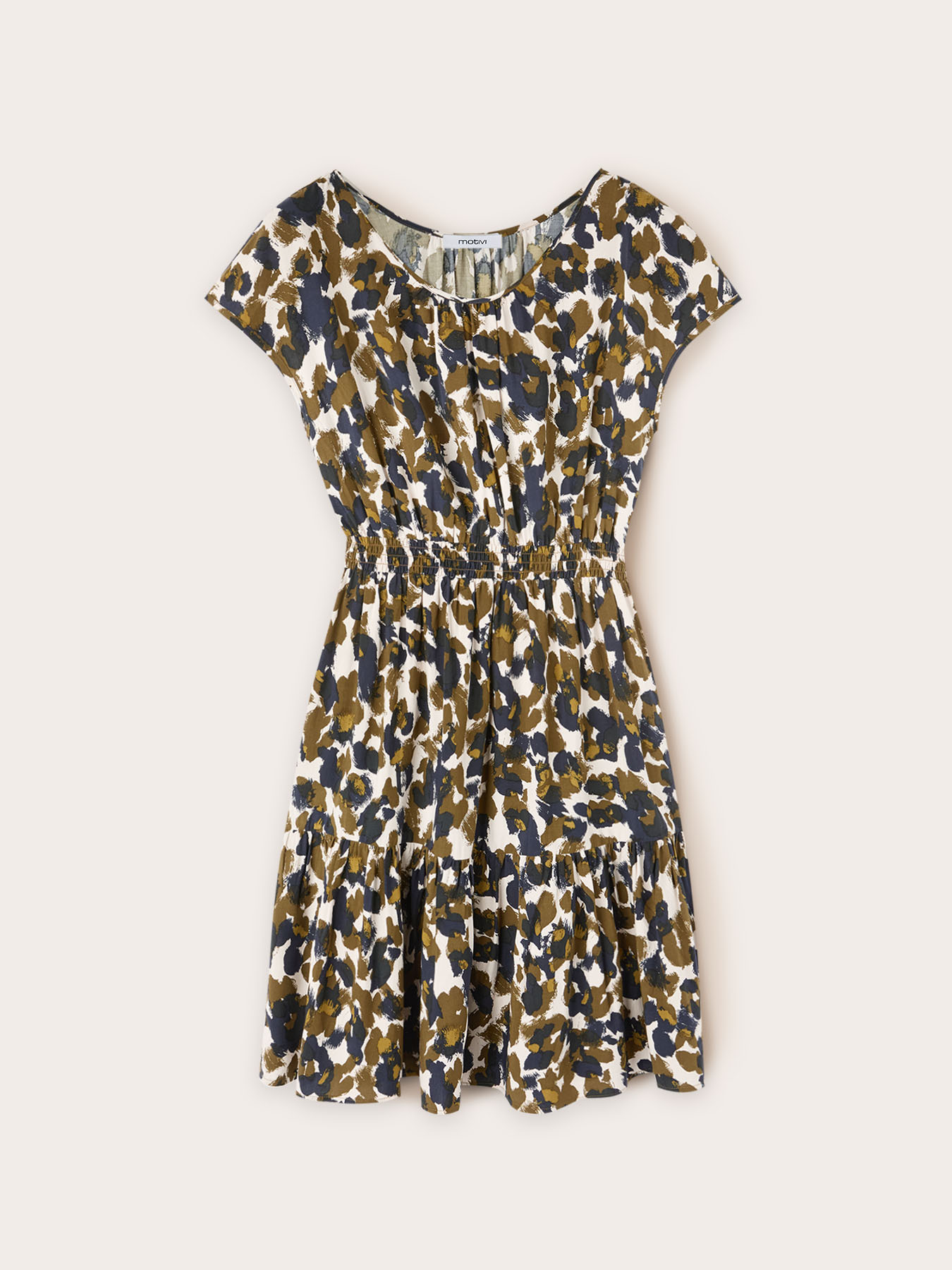 Printed short dress in lyocell blend image number 4