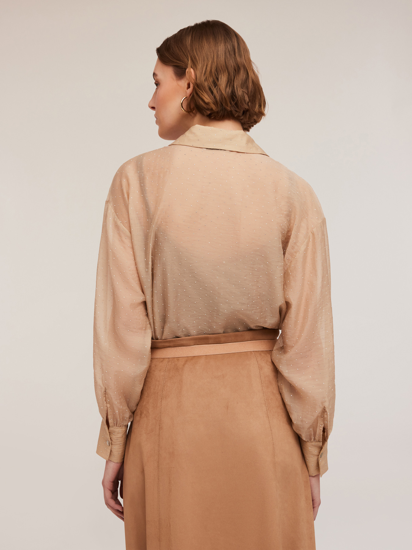 Camicia misto lyocell con piccole borchie image number 1
