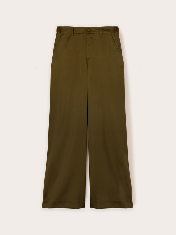 Pantaloni palazzo in raso satin