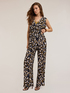 Wide-leg trousers in lyocell blend with ethnic pattern image number 0