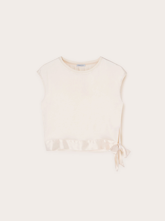 Blusa in raso con nodo