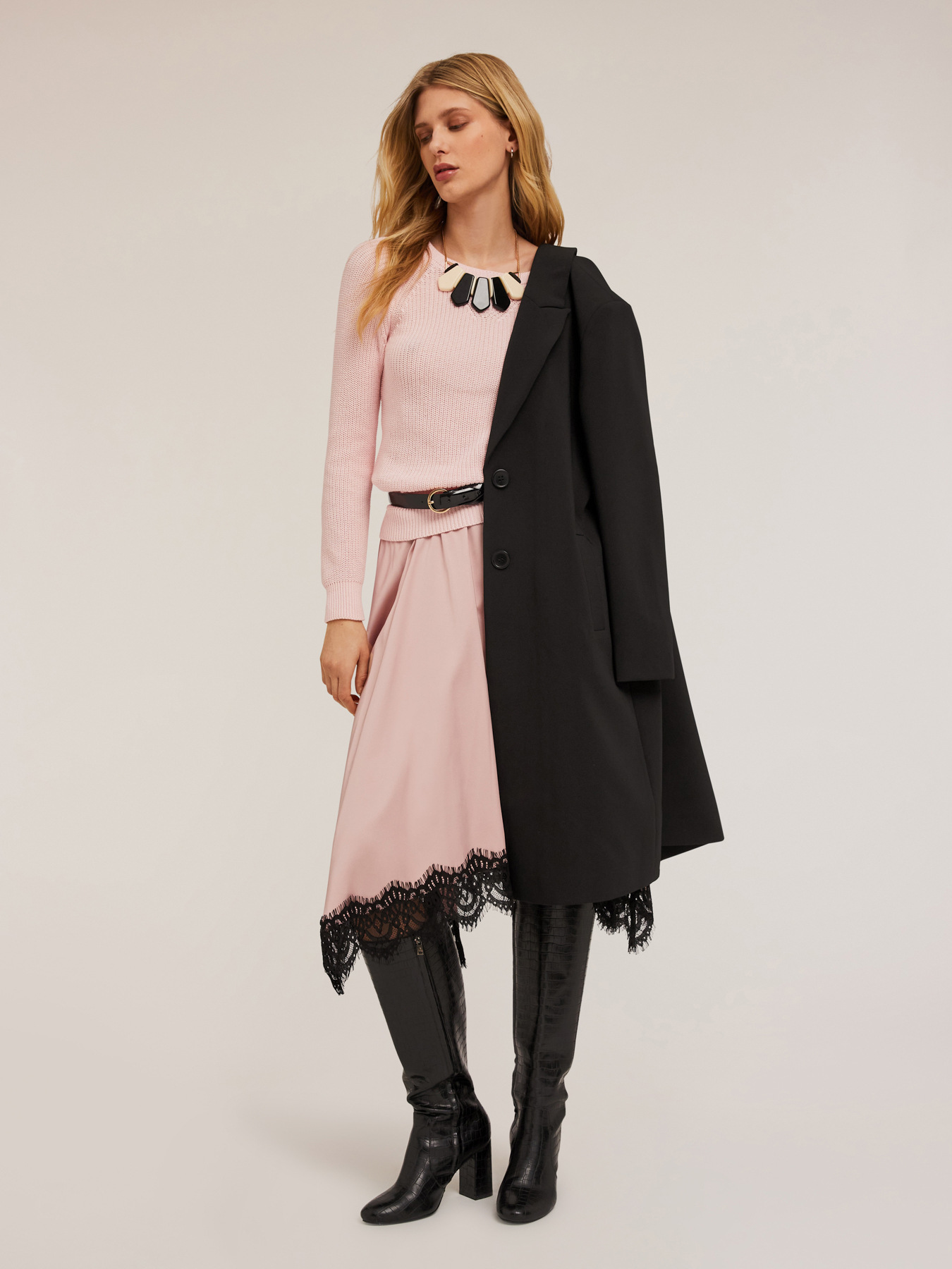 Pullover scollo tondo in cotone image number 0