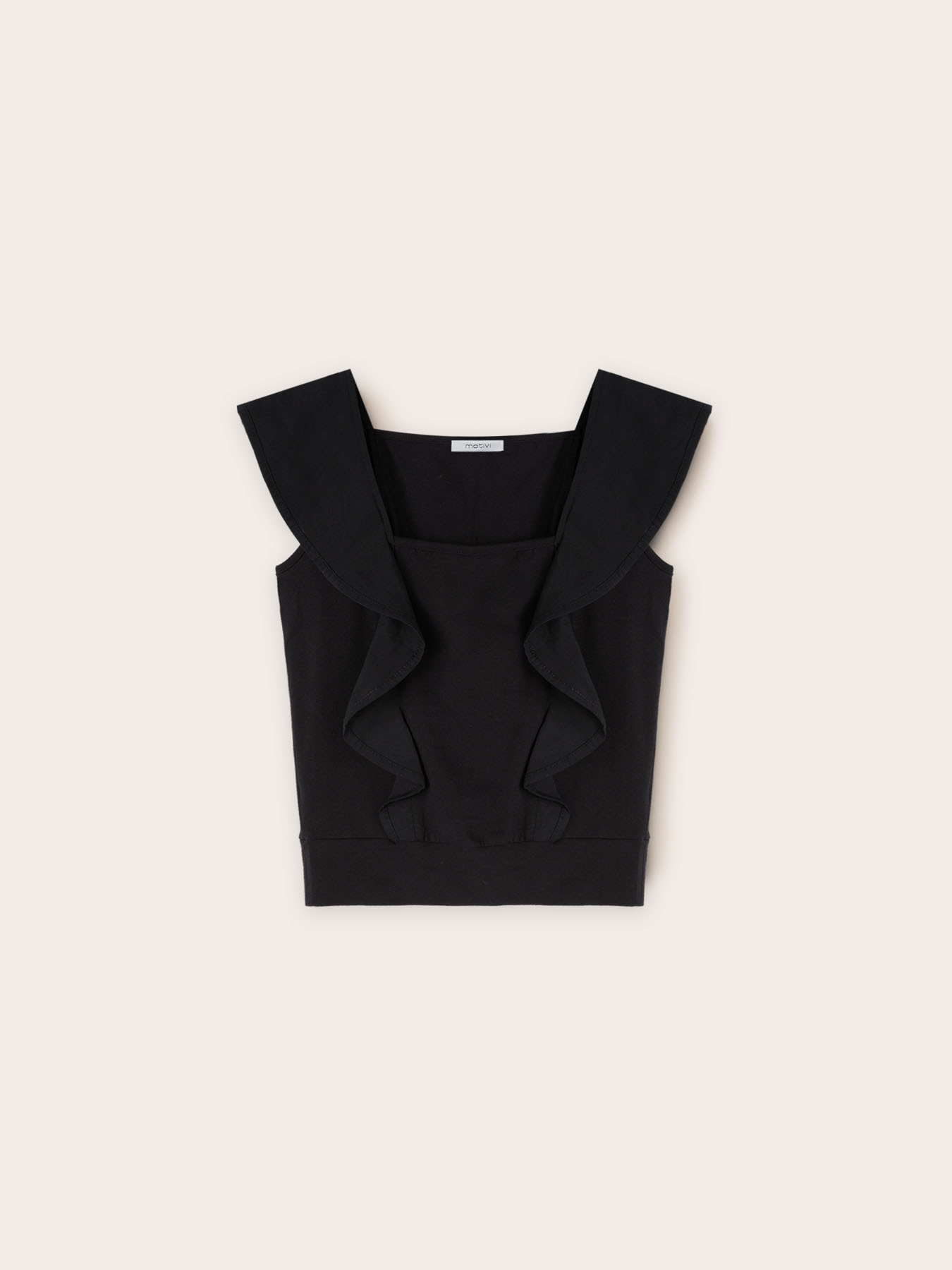 Top in jersey con volant image number 4