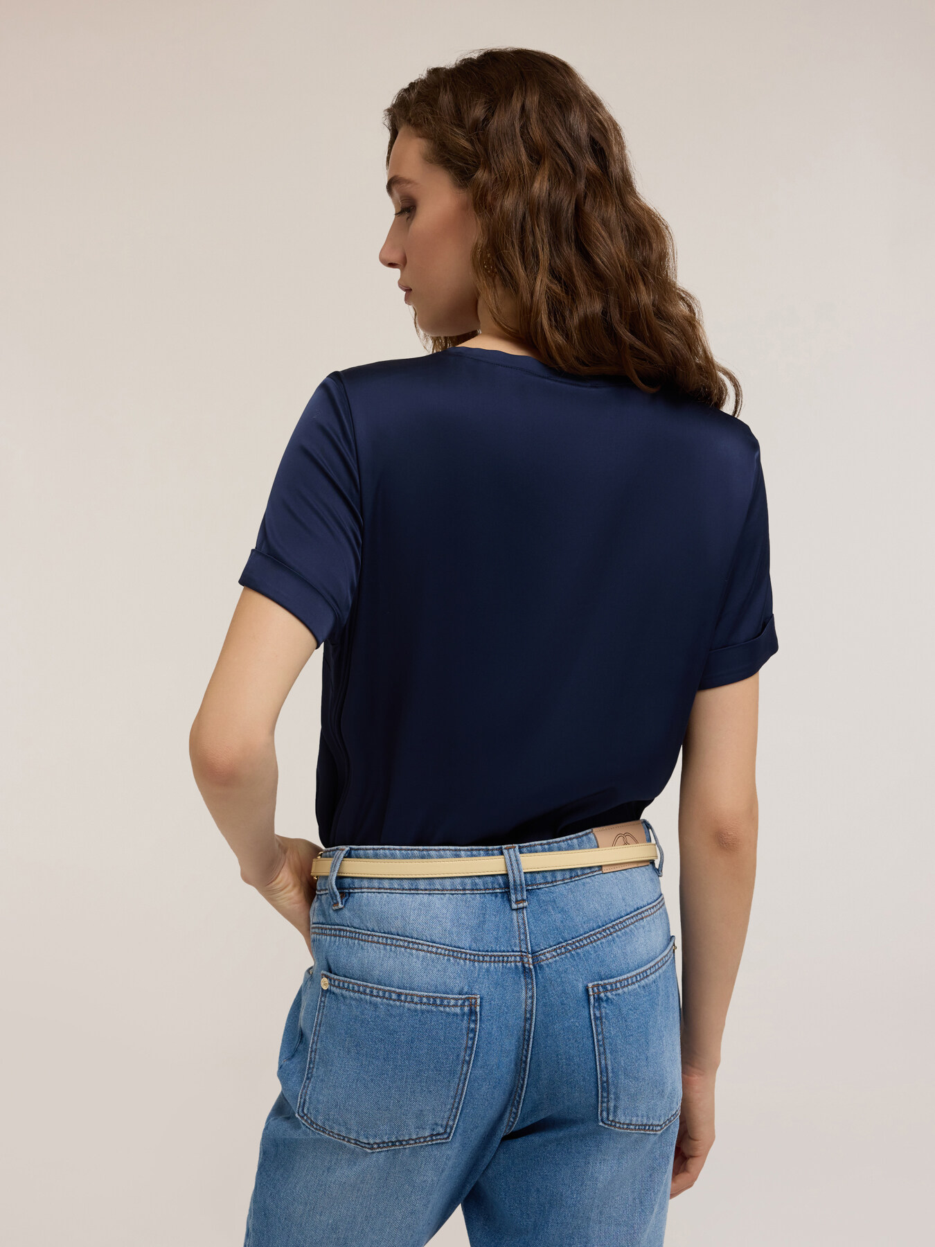 T-shirt basic in raso image number 1