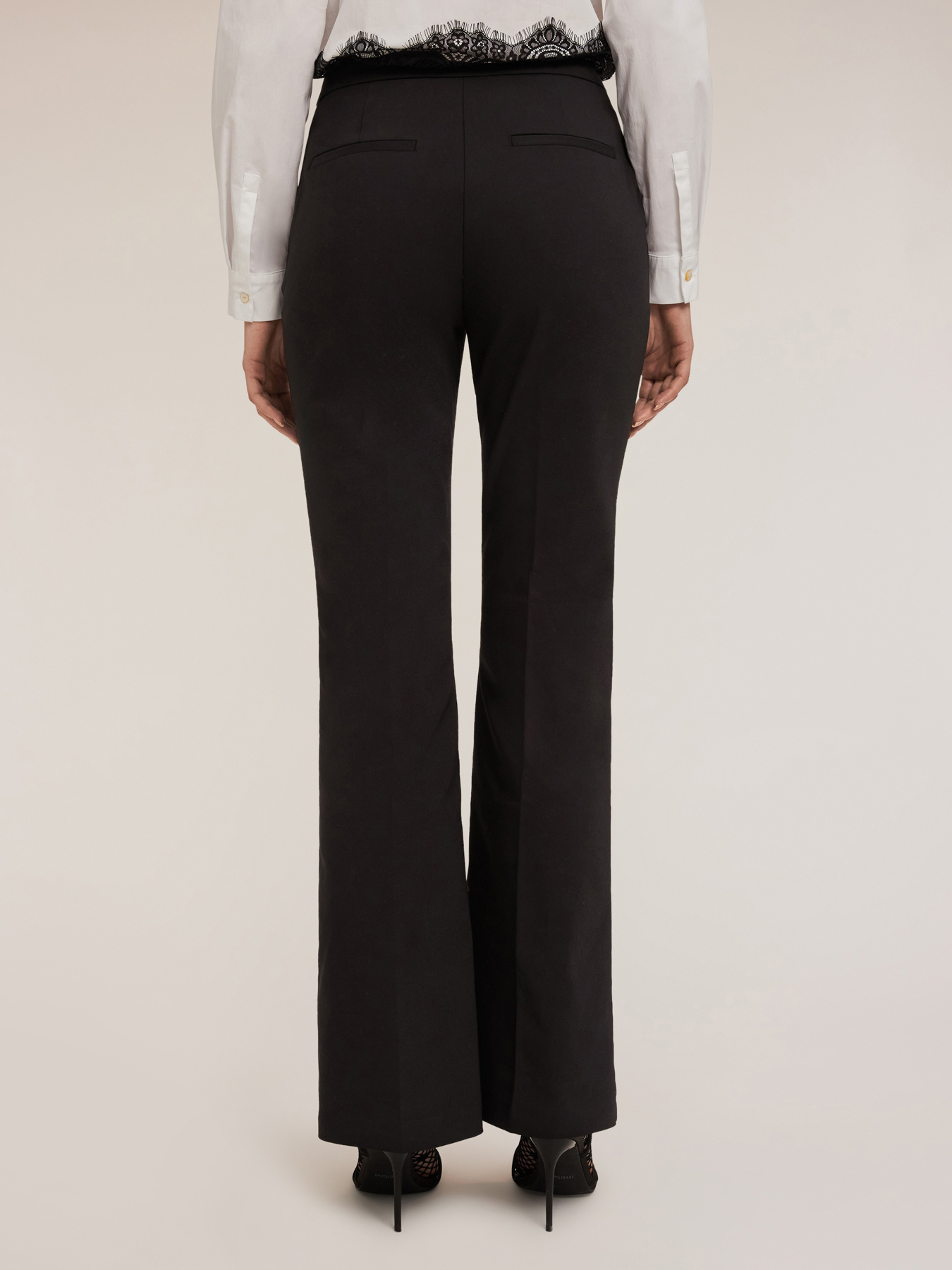 Pantaloni flare in tessuto compatto image number 1