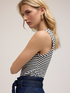 Sleeveless striped top with pleats image number 3