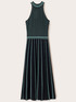 Pleated effect knit striped dress image number 4
