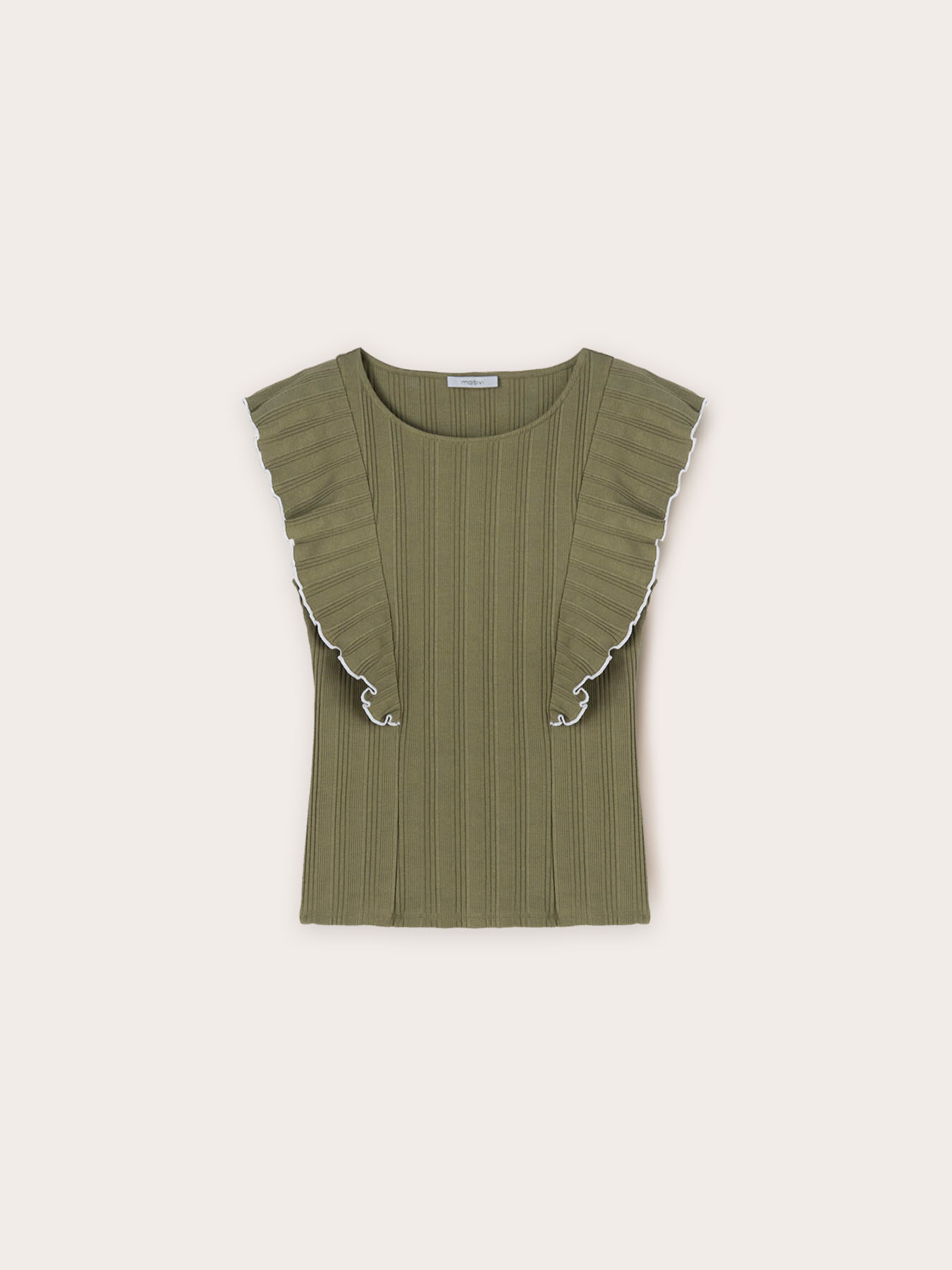 Ribbed sweater with ruching image number 4