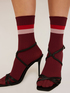 Sheer short stockings with striped border image number 0