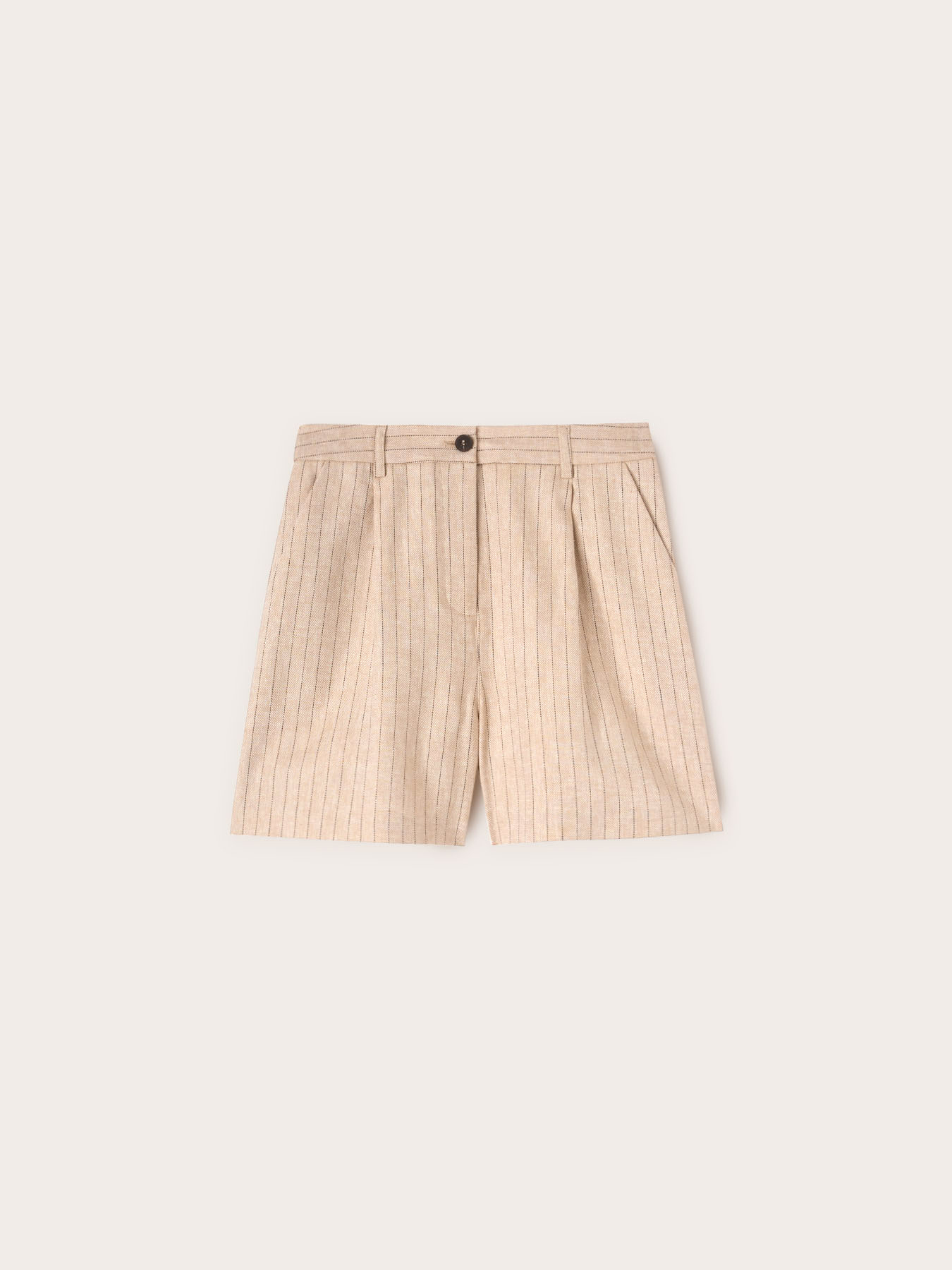 Shorts mit Nadelstreifen aus Leinenmischgewebe image number 4