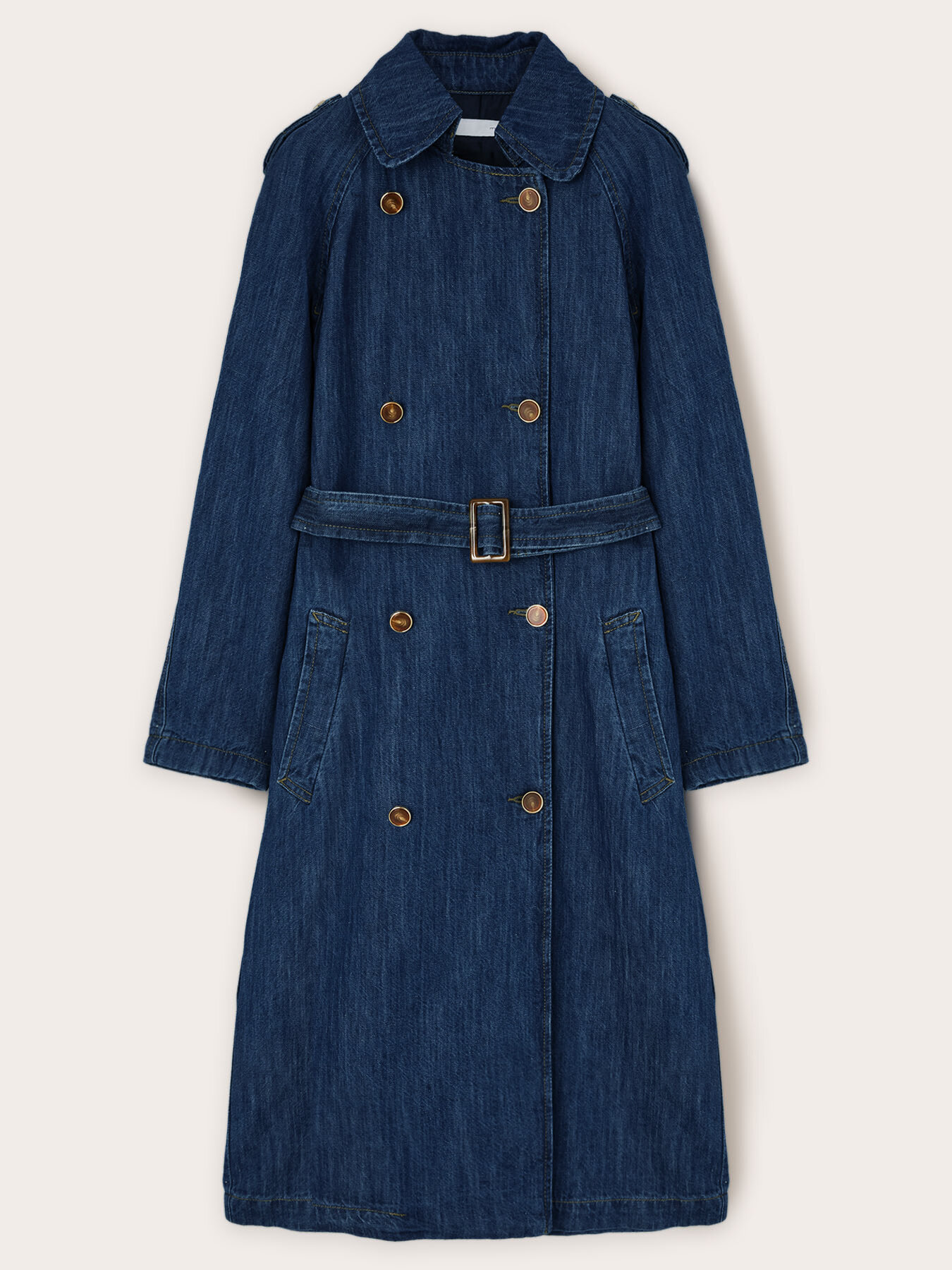 Trenchcoat aus Denim mit Leinenmischung image number 4