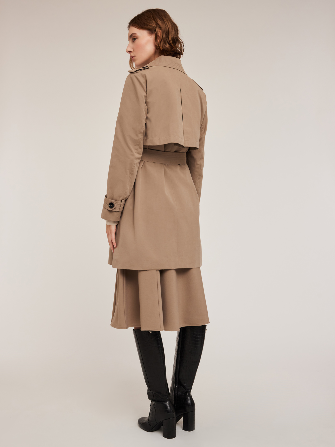 Double-breasted technical fabric trench-coat image number 1
