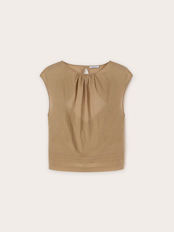 Voile blouse with back cut-out feature