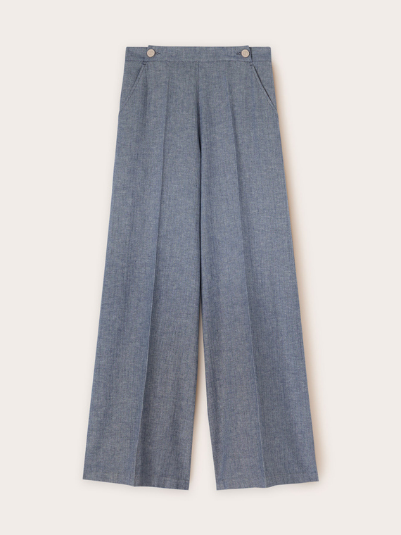 Hose mit weitem Bein in Denim-Optik
