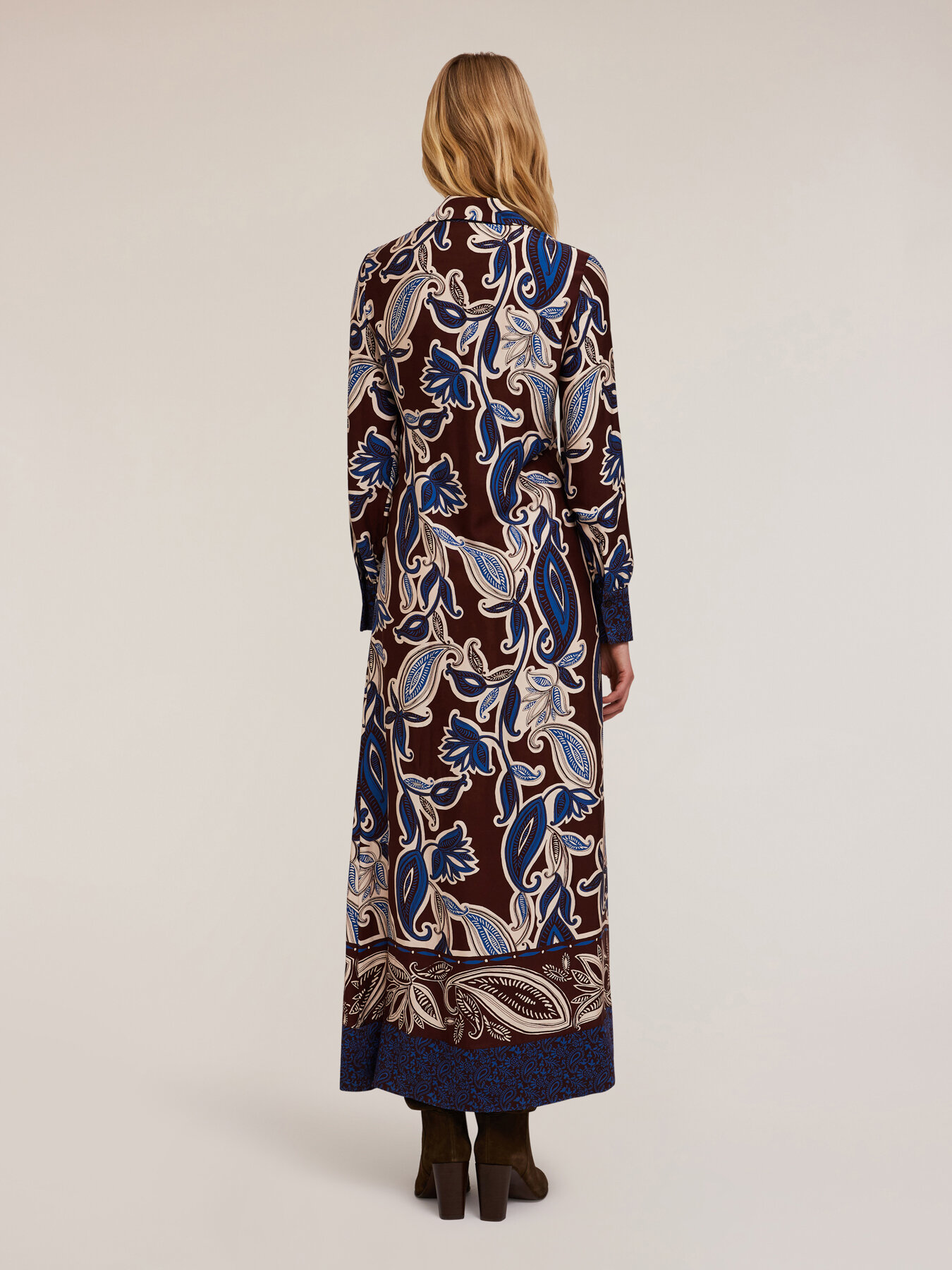 Vestito lungo in viscosa fantasia foulard image number 1