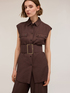 Sleeveless shirt with belt image number 2