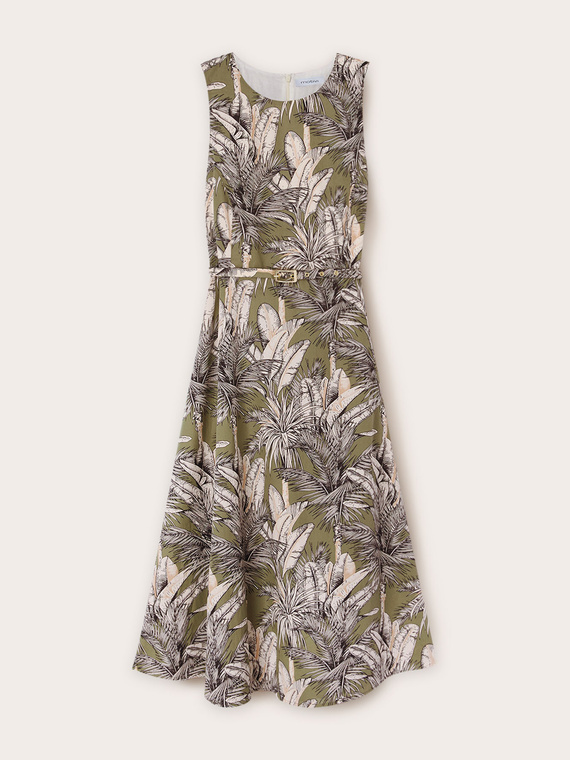 Jungle pattern flared dress